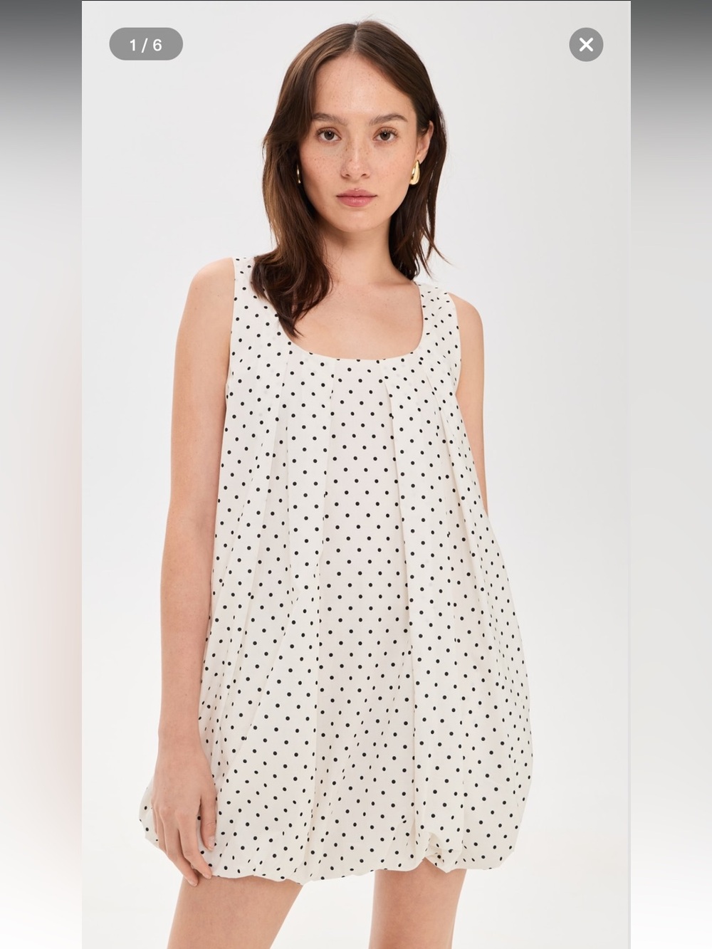 maude club damson white & black polka dot mini a-line bubble dress small NEW